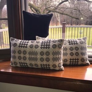 West Elm lumbar pillows